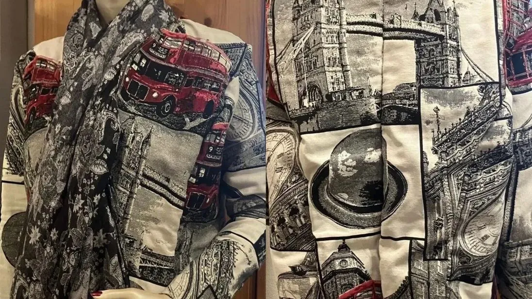 Mit Schirm, Charme und viel Fingerspitzengefühl: Die Lieblingsjacke im royalen Design ist handgenäht.